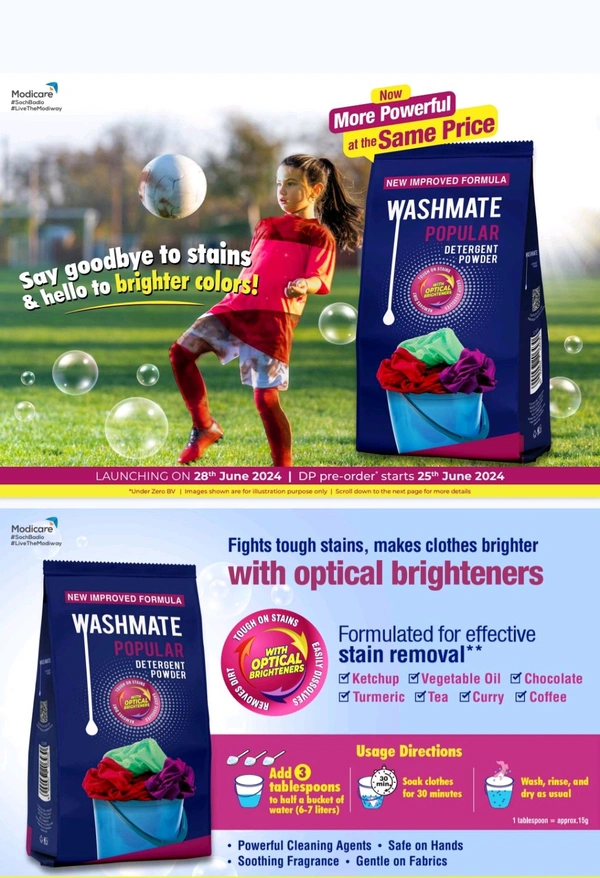 Washmate Popular Detergent Powder - 1 Kg