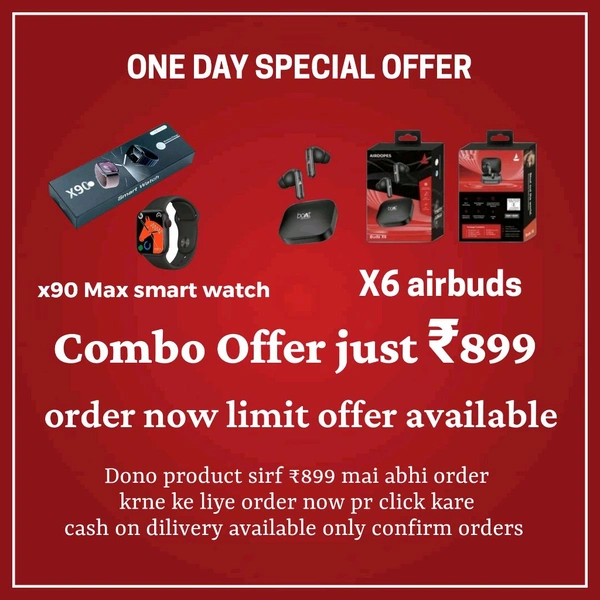 Combo Smartwatch+ Airbuds  - Black, Free
