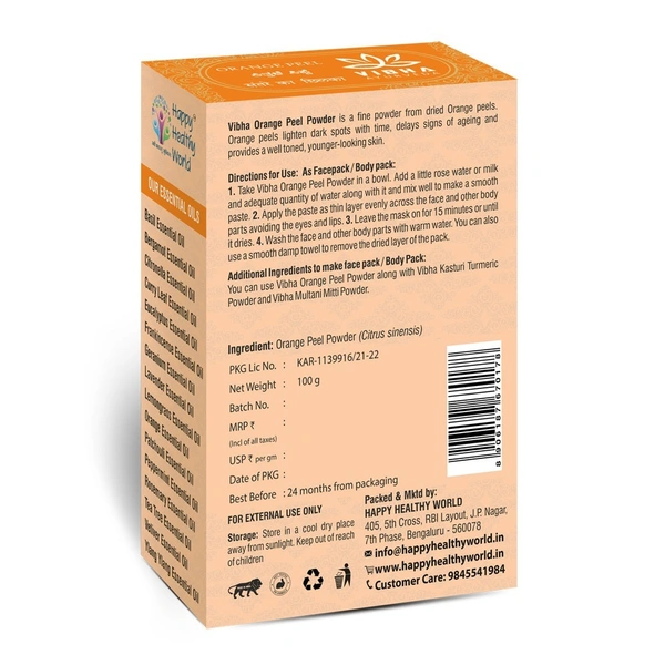 Vibha Ayurveda Vibha Orange Peel Powder 100g