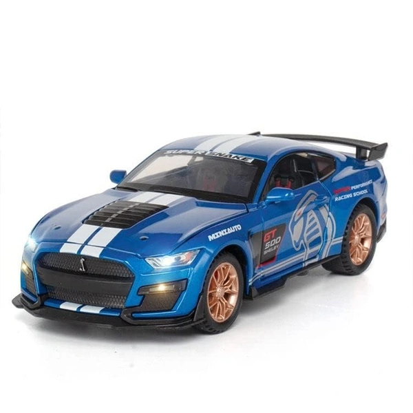 1:32 Scale Mustang Shelby GT-500 Diecast Metal Car Blue Color