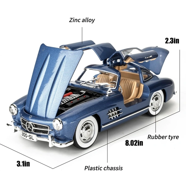 Benz 300 SL Classic Cars Model Car, Zinc Alloy Pull Back car 