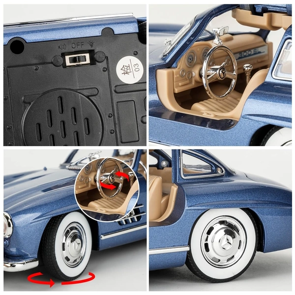 Benz 300 SL Classic Cars Model Car, Zinc Alloy Pull Back car 