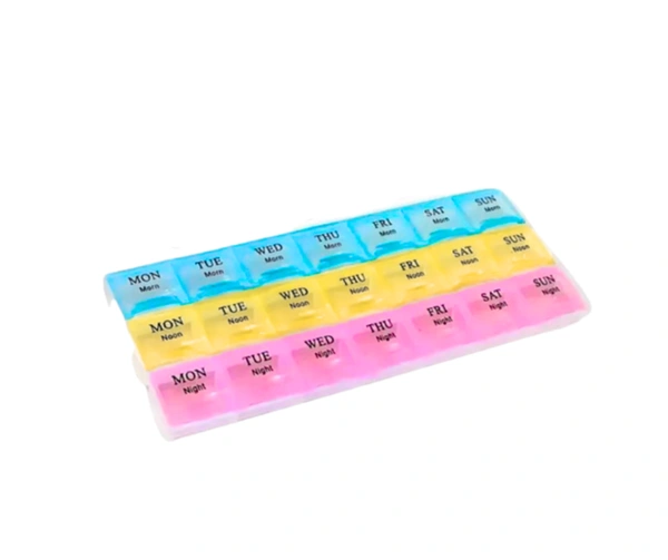 Adjustable Folding Walker + Pill Box (3 Lines, 21 Compartments)