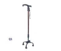 Quadripod Walking Stick with 4-Leg Metal Base + Ice Bag