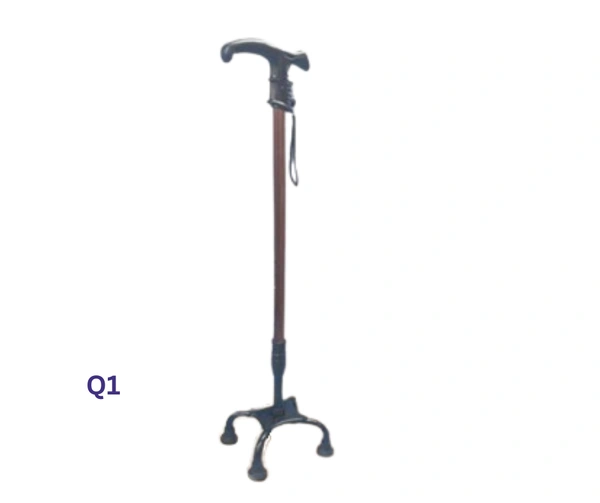 Quadripod Walking Stick with 4-Leg Metal Base + Ice Bag