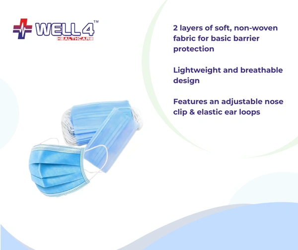 Disposable Face Masks | Multi-Layer 3 Ply Protection | Blue