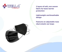 Disposable Face Masks | Multi-Layer 3 Ply Protection | Black 