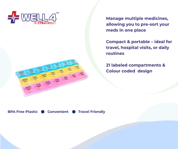 Pill Box | 3 lines & 21 Compartments