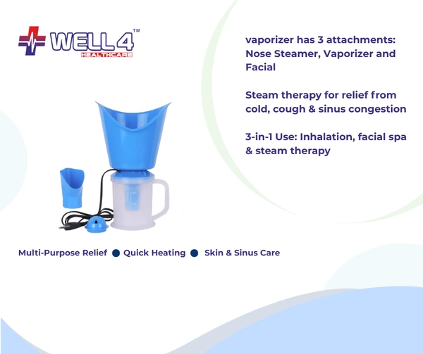 Face Vaporizer | Steam Inhaler- Cold, Cough & Sinus | 3 in 1 Use