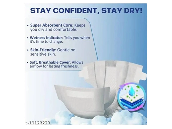 Tidy Adult Diaper | Large Size | Tape Style | Super Absorbent | Unisex