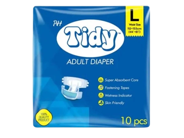 Tidy Adult Diaper (Large Size) + Absorbent Cotton Roll (500g)