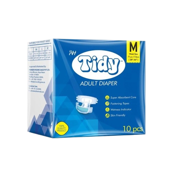 Tidy Adult Diaper | Medium Size | Tape Style | Super Absorbent | Unisex