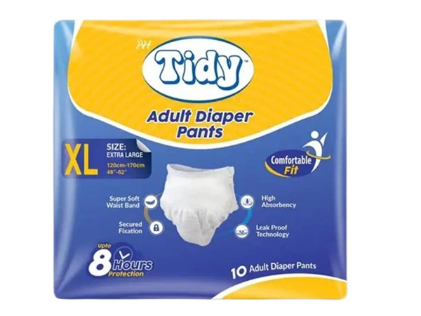 Tidy Adult Diaper Pants (XL, 10 pcs) + 500ml Hand Sanitizer | Value Bundle