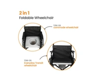 SAFARI I Commode Wheel Chair | Dual Functionality | High Weight Capacity