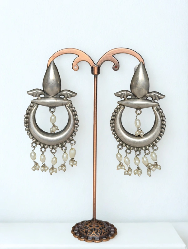Radhika Chandbali - 7 cms, Oxidised, 27 gms