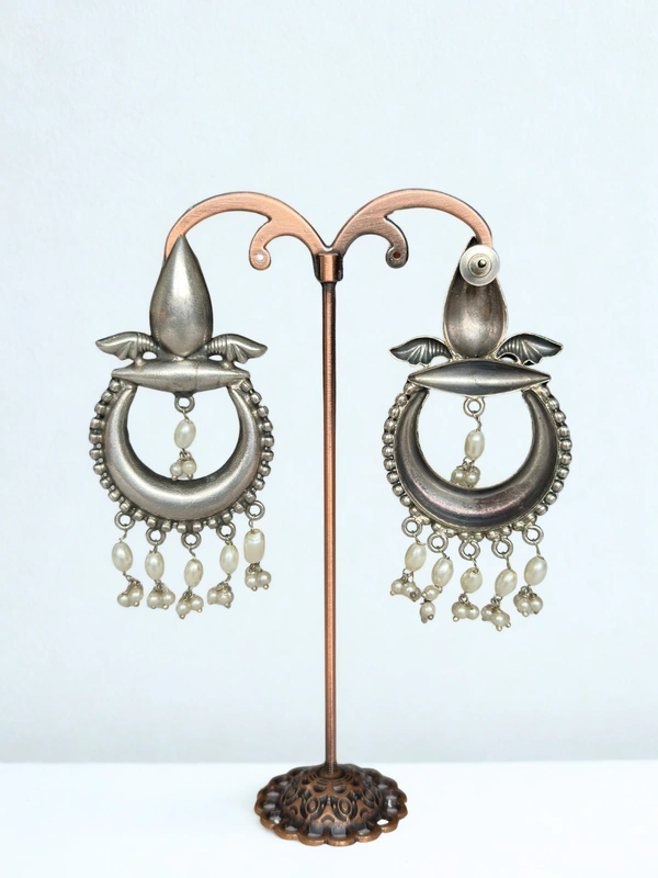 Radhika Chandbali - 7 cms, Oxidised, 27 gms