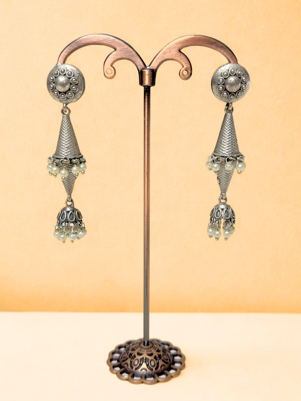 Radhika Danglers - 7 cms, Oxidised, 17 gms