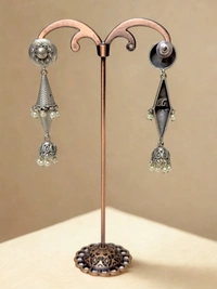 Radhika Danglers - 7 cms, Oxidised, 17 gms