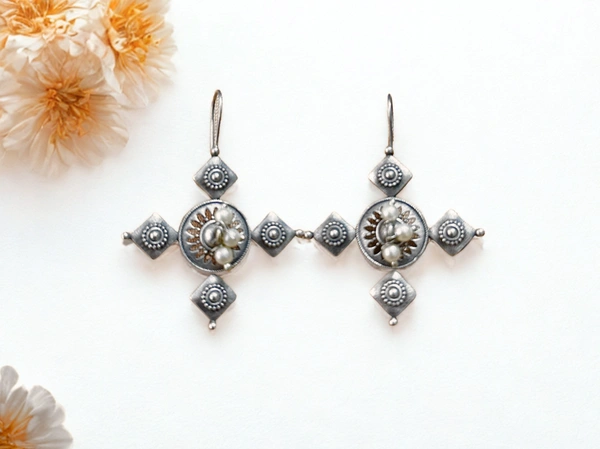 Radhika Danglers - 4 cms, Oxidised, 11 gms