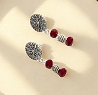 Radhika Metal and Crystal Beads Necklace Set - 60 cms, Maroon, 60 cms