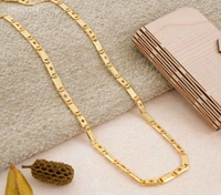 Mini Dimond Cut Nawabi Gold Plated chain C1148 - Gold, All