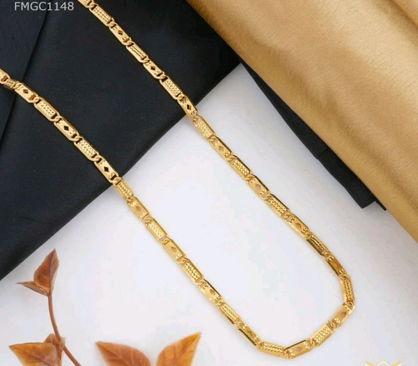 Mini Dimond Cut Nawabi Gold Plated chain C1148 - Gold, All