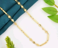 Designer Longpipe With Spring chain for Men C11002 - Gold, 24 Inc