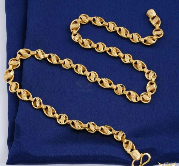 SK JEWELLERS  Round &Owel Lotus 🪷 chain For men Gold Plated 