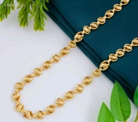 SK JEWELLERS  Round &Owel Lotus 🪷 chain For men Gold Plated 
