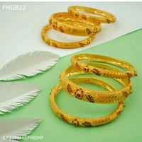 1mg Six Pcs Gold Bangles For Women  - 2.6 & 2.8