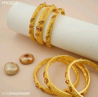 1mg Six Pcs Gold Bangles For Women  - 2.6 & 2.8