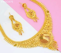 SK JEWELLERS Moon Cut Necklace  With Earrings For Women 