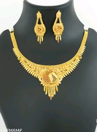 SK JEWELLERS Moon Cut Necklace  With Earrings For Women 