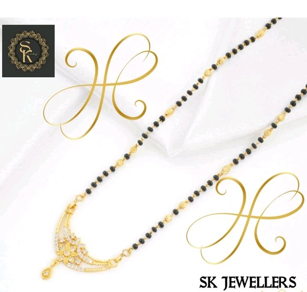 One Line Flower AD Leaf  Mangalsutra For Women 