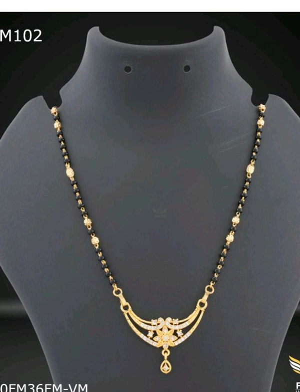 One Line Flower AD Leaf  Mangalsutra For Women 