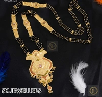 SK JEWELLERS Threw Line Designer With Pink AD Mangalsutra For Women 