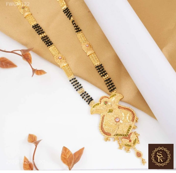 SK JEWELLERS Threw Line Designer With Pink AD Mangalsutra For Women 
