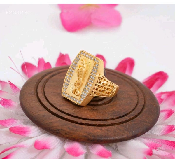 SK JEWELLERS Long Jaugar AD Gold Plated Gold Ring For Men  - 28*22*24*26*16*30*18*20