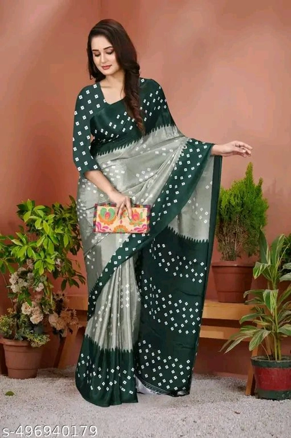 Aagam Attractive Sarees - Pine Green, Free Size