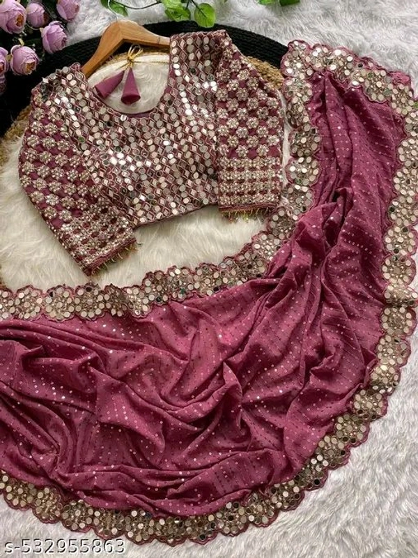 Myra Graceful Sarees - Pink Flamingo, Free Size
