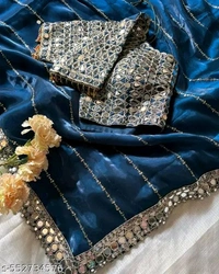 Royal Blue Party Wear Sarees
 - Royal Blue, Free Size
