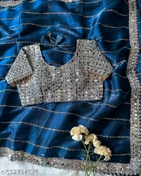 Royal Blue Party Wear Sarees
 - Royal Blue, Free Size