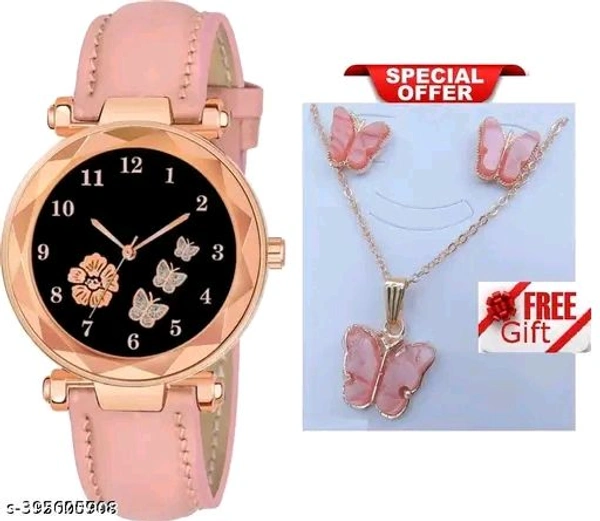 Fabulous Women Analog Watches With (Free Necklace And Tops Set )

 - Blush Pink, Free Size