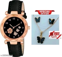 Fabulous Women Analog Watches With (Free Necklace And Tops Set )

 - Black, Free Size