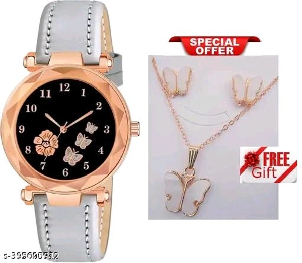 Fabulous Women Analog Watches With (Free Necklace And Tops Set )

 - Gray, Free Size