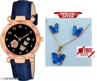 Fabulous Women Analog Watches With (Free Necklace And Tops Set )

 - Dark Blue, Free Size