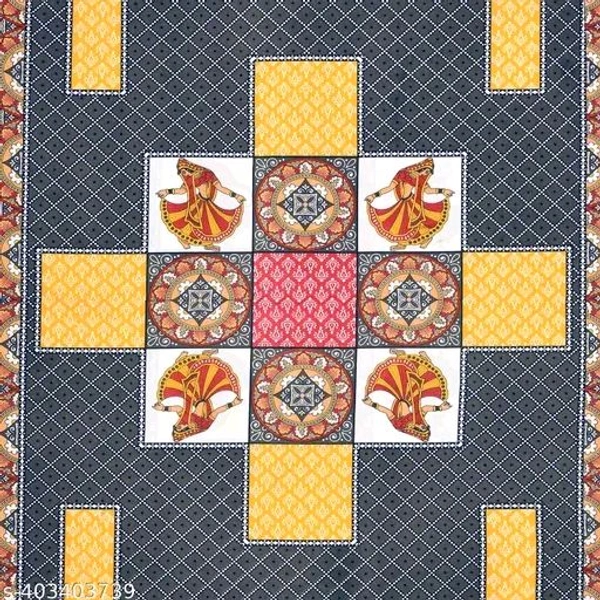 Rajasthani 100% Pure Cotton Single Bedsheet With 1 Pillow C... - Black, Single
