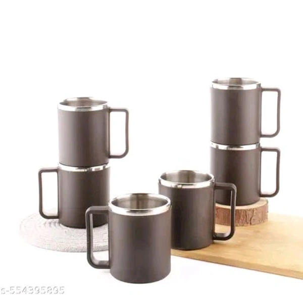 Premium Quality Insulated Thermoware Tea Coffee Cup Mug Set - Stainless Steel and P... - Tan