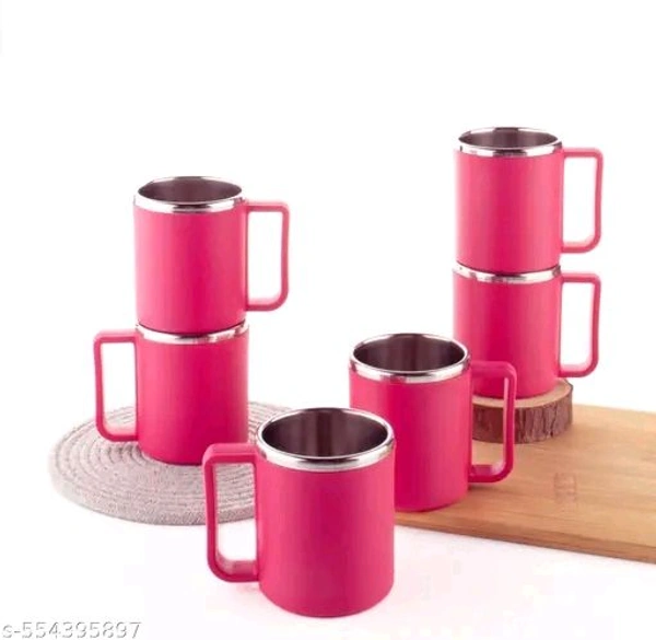 Premium Quality Insulated Thermoware Tea Coffee Cup Mug Set - Stainless Steel and P... - Pink Flamingo