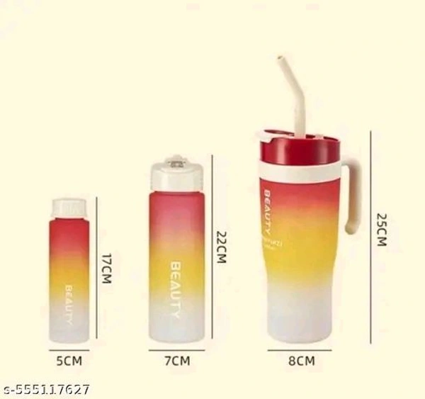 Multicoloured HOUSE Motivational Water Bottle Set Of 3 Pcs Tim...